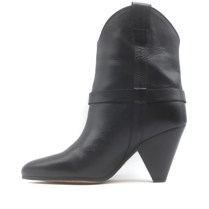 Isabel Marant Deane Western Ankle Boots Black Leather Size 39