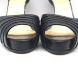 Christian Louboutin Armadillo 120 d'Orsay Peep Toe Pumps Black Leather Size 36.5