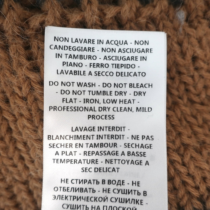 Stella McCartney Patchwork Boucle Sweater Brown/Multi Wool-Blend Size 40