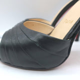Christian Louboutin Armadillo 120 d'Orsay Peep Toe Pumps Black Leather Size 36.5