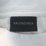 Balenciaga Nicole Boxy T-Shirt Off-White Crinkled Cotton Size Small NEW