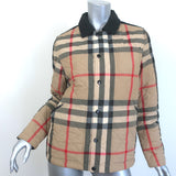Burberry Nova Check Quilted Snap Front Jacket Sz 14Y / Women's Small