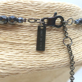 Peserico Beaded Fringe Necklace Silver/Gunmetal