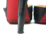 Christian Louboutin Armadillo 120 d'Orsay Peep Toe Pumps Black Leather Size 36.5