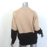 Givenchy 4G Bicolor Cashmere Crewneck Sweater Beige & Black Size Extra Small