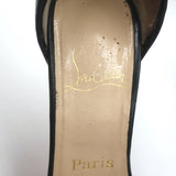 Christian Louboutin Armadillo 120 d'Orsay Peep Toe Pumps Black Leather Size 36.5