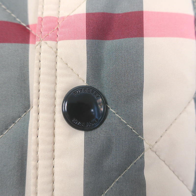 Burberry Nova Check Quilted Snap Front Jacket Sz 14Y / Women&