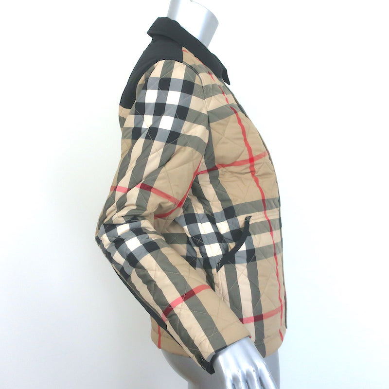 Burberry Nova Check Quilted Snap Front Jacket Sz 14Y / Women&