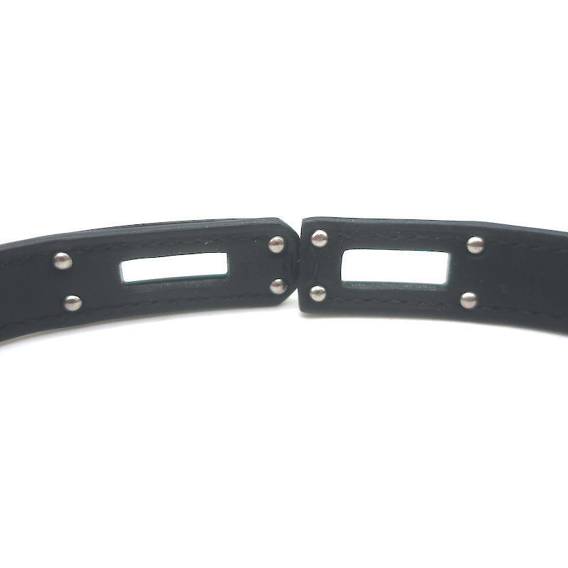 Hermes Kelly Double Tour So Black Bracelet Black Leather Size Medium