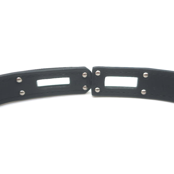 Hermes Kelly Double Tour So Black Bracelet Black Leather Size Medium