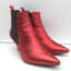 ANINE BING Stevie Chelsea Boots Red Metallic Leather Size 37 Pointed Toe Booties