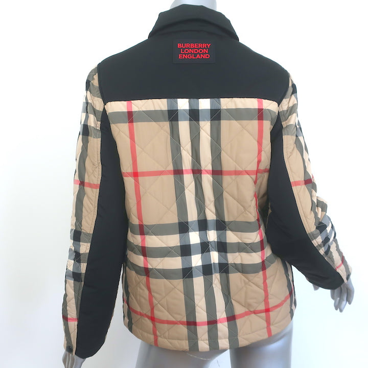 Burberry Nova Check Quilted Snap Front Jacket Sz 14Y / Women&
