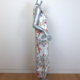 FARM Rio Delicate Forest Sleeveless Midi Dress White Linen Size Extra Small NEW