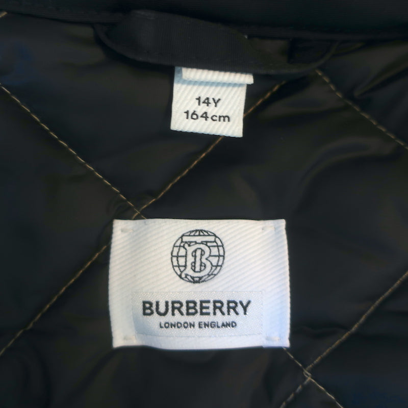 Burberry Nova Check Quilted Snap Front Jacket Sz 14Y / Women&