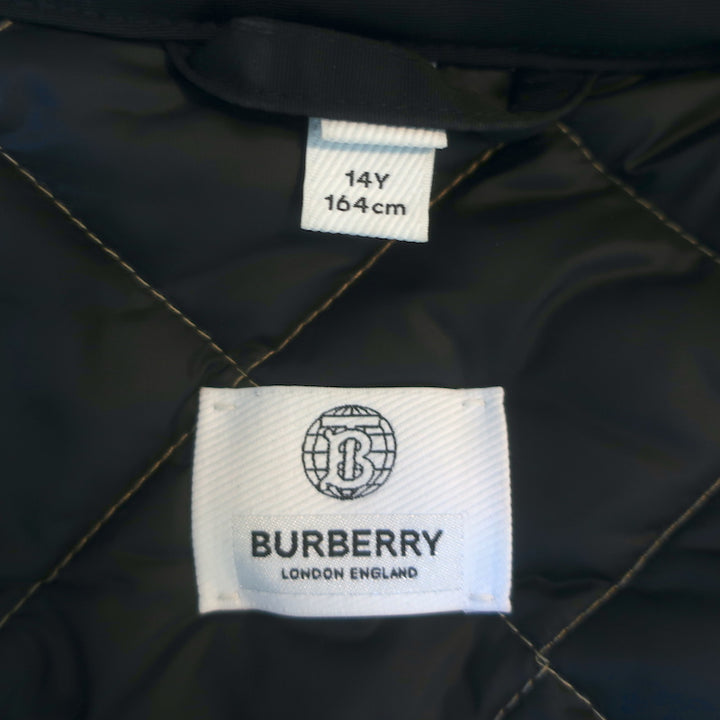 Burberry Nova Check Quilted Snap Front Jacket Sz 14Y / Women&