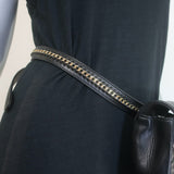 Chanel 2017 Quilted Leather Chain-Trim Mini Envelope Belt Bag Black Size 85