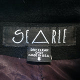 Vintage Searle Fur-Trimmed Hooded Coat Black Size 6