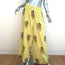 Alix of Bohemia Margie Wide Leg Pants Yellow Floral Striped Cotton Size Large