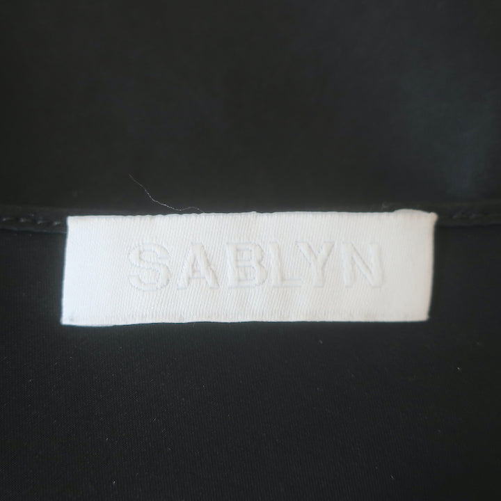 Sablyn Taylor Midi Slip Dress Black Silk Size Small
