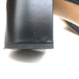 Valentino One Stud Mid-Heel Slide Sandals Black Leather Size 40.5