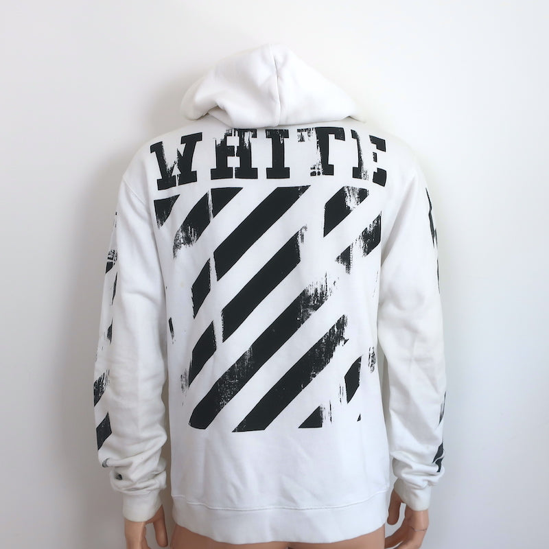 Off-White c/o Virgil Abloh Caravaggio Hoodie Sweatshirt White Size Medium