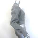 Alexander McQueen Cropped Scoop Neck Cardigan Gray Wool-Cashmere Size Medium
