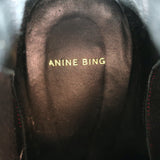 ANINE BING Stevie Chelsea Boots Red Metallic Leather Size 37 Pointed Toe Booties