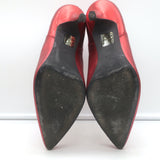 ANINE BING Stevie Chelsea Boots Red Metallic Leather Size 37 Pointed Toe Booties