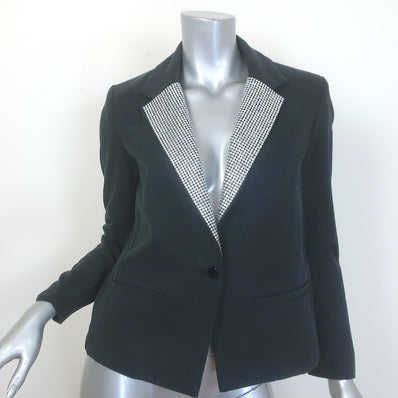 Le Superbe Stellar Crystal-Lapel Easy Tux Jacket Washed Black Size 2 NEW