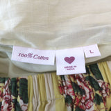 Alix of Bohemia Margie Wide Leg Pants Yellow Floral Striped Cotton Size Large