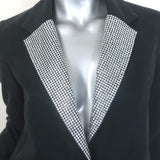 Le Superbe Stellar Crystal-Lapel Easy Tux Jacket Washed Black Size 2 NEW