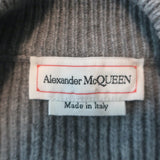 Alexander McQueen Cropped Scoop Neck Cardigan Gray Wool-Cashmere Size Medium