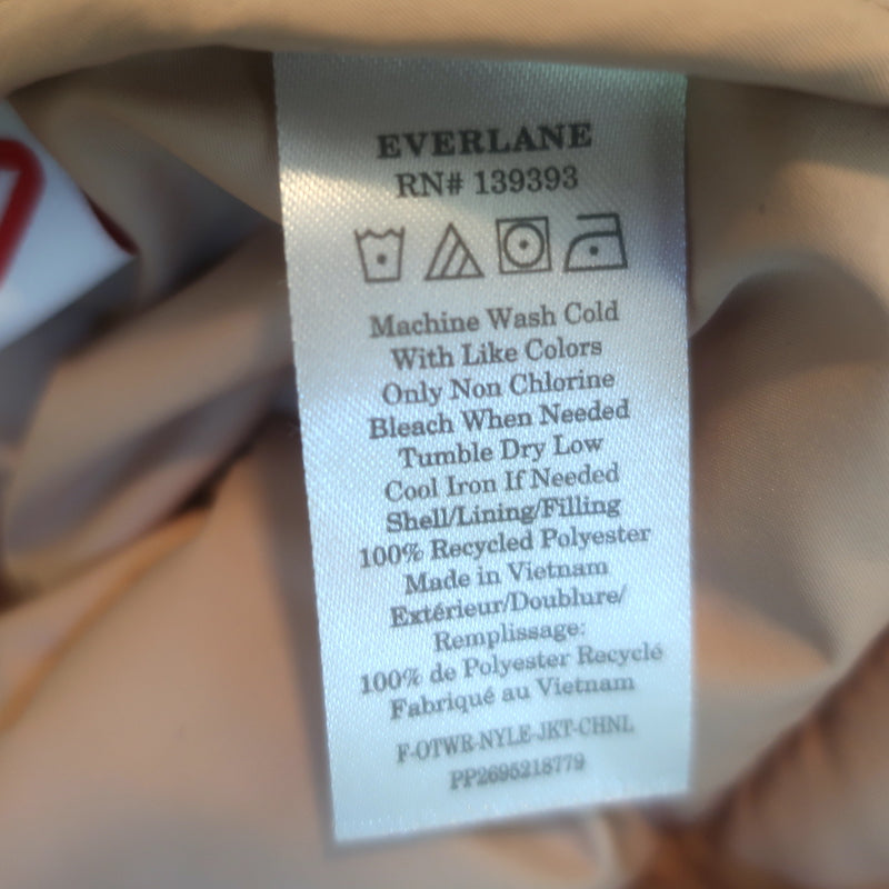 Everlane ReNew Channeled Liner Puffer Jacket Beige Size Extra Extra Small