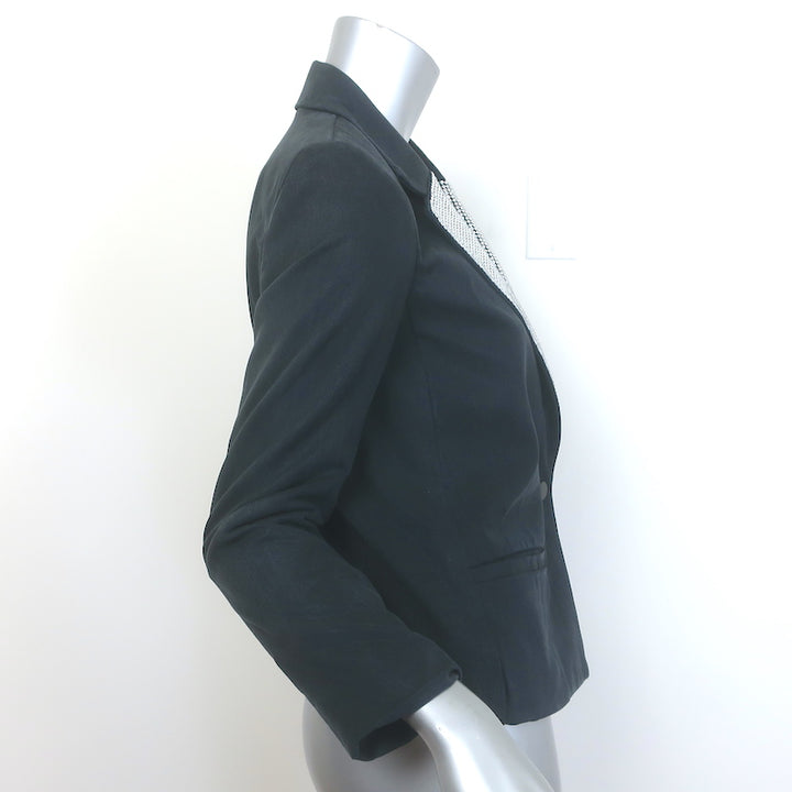 Le Superbe Stellar Crystal-Lapel Easy Tux Jacket Washed Black Size 2 NEW