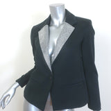 Le Superbe Stellar Crystal-Lapel Easy Tux Jacket Washed Black Size 2 NEW