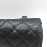 Chanel 2017 Quilted Leather Chain-Trim Mini Envelope Belt Bag Black Size 85