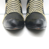 ANINE BING Charlie Gold-Studded Ankle Boots Black Leather & Suede Size 37