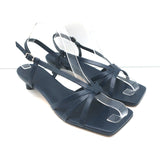 Tibi Brooks Low Heel Slingback Sandals Navy Leather Size 38