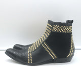 ANINE BING Charlie Gold-Studded Ankle Boots Black Leather & Suede Size 37