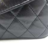 Chanel 2017 Quilted Leather Chain-Trim Mini Envelope Belt Bag Black Size 85