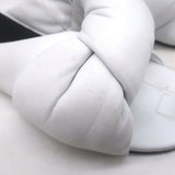 Balenciaga drapy knotted slide sandals, white leather, authentic pre-owned with sculptural draped silhouette