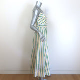La Ligne Tracey Striped Midi Dress Yellow/Green Size Small