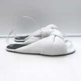 Balenciaga drapy knotted slide sandals, white leather — authentic pre-owned with elegant, characterful wear