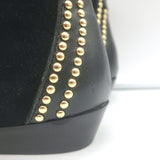 ANINE BING Charlie Gold-Studded Ankle Boots Black Leather & Suede Size 37
