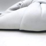 Authentic Balenciaga Drapy knotted slide sandals in white leather, pre-owned with luxe sculptural drape