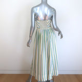 La Ligne Tracey Striped Midi Dress Yellow/Green Size Small