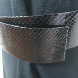 Miu Miu Snakeskin Square-Buckle Wide Belt Black Size 85 US 34