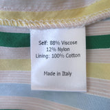 La Ligne Tracey Striped Midi Dress Yellow/Green Size Small