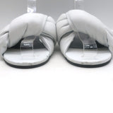 Balenciaga drapy knotted slide sandals in white leather, authentic pre-owned luxury with character and visible wear