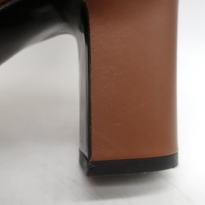 Hermes Joueuse Kelly Lock Ankle Boots Brown Leather Size 38